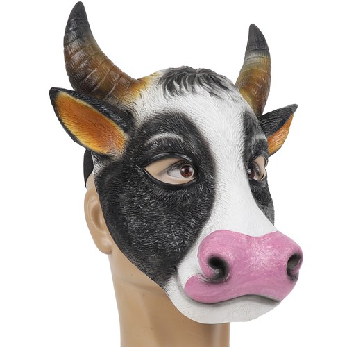 Pig Mask Cow Face Cover Half Head Latex Halloween Cosplay Performance Spoof - Picture 4 of 5