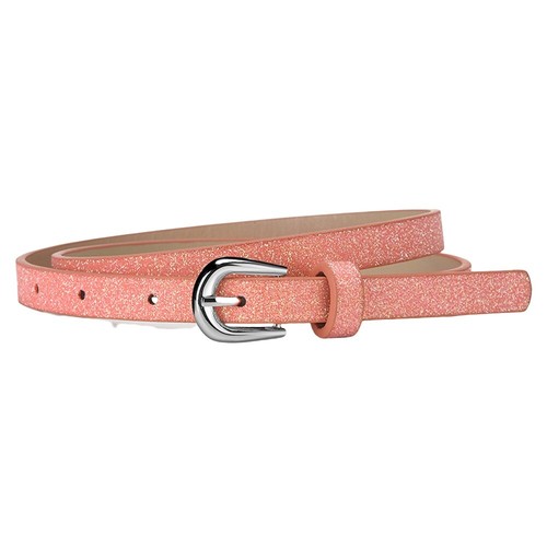 Kid Child Pin Buckle Skinny Sparkling Sequin Faux Leather Narrow Slim Dress Belt - Picture 5 of 10