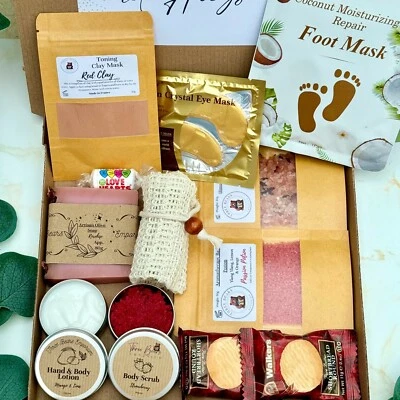 THREE BEARS EMPORIUM Personalised Self Care Pamper Hamper Box For Her Birthday Present Gift Spa Pack