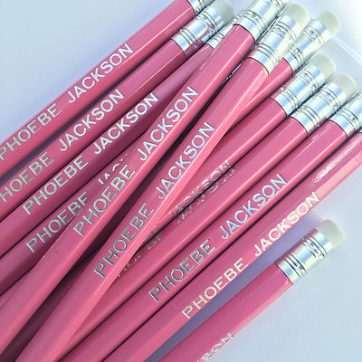 12 HB Bleistifte personalisiert mit Namen - German Made hochwertig bedruckte Bleistifte