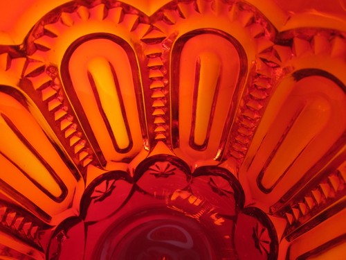 Moon & Stars Pattern Glass RUBY RED Water Pitcher LG Wright Fenton Vintage Rare - Picture 9 of 10