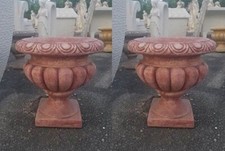 VASO CALICE ORCIO COPPIA DI VASI DA GIARDINO ESTERNO IN CEMENTO MARMO H38CM 2PZ