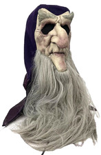 Vtg Mario Chiodo Halloween Mask Hooded Witch Warlock Wizard Magic 2004
