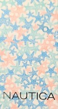 NEW NAUTICA BLUE,PINK,WHITE,TURQUOISE STAR FISH 100% COTTON BEACH TOWEL-35"X 66"