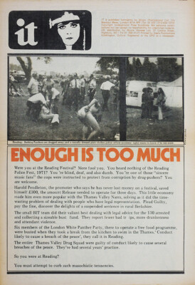 IT INTERNATIONAL TIMES MAGAZINE 25 AUG 1972 . READING FESTIVAL FRONT COVER