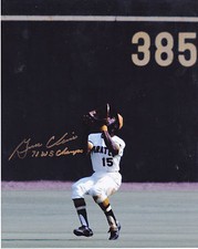 GENE CLINES  PITTSBURGH PIRATES  71 WS CHAMPS   ACTION SIGNED 8x10