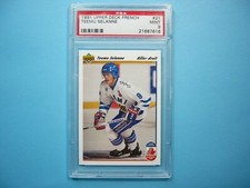 1991/92 UPPER DECK FRENCH NHL HOCKEY CARD #21 TEEMU SELANNE ROOKIE PSA 9 MINT UD