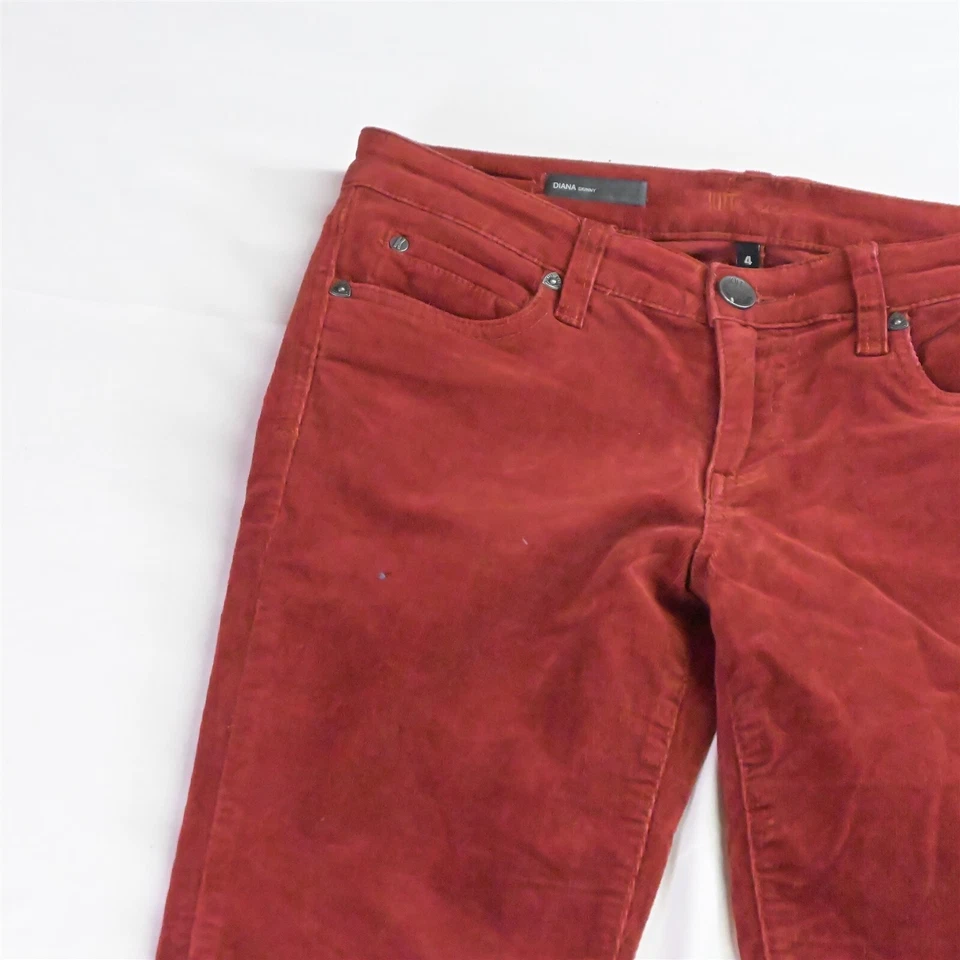 KUT from the Kloth 4 Pumpkin Spice Orange Corduroy Diana Skinny Stretch Pants - Image 2 of 4