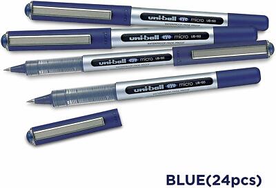 Uniball Eye Uni Ball Fine UB-150 Roller Ball Pen 0.5mm Blue Colour x24