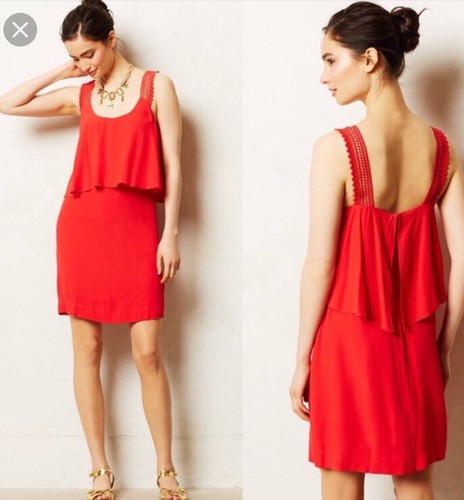 MAEVE Anthropologie TISANA Red Dress 