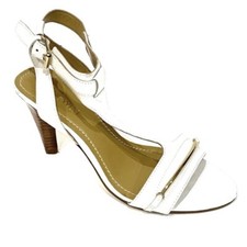 NINE WEST  White Open Toe Ankle Strap Heel Sandal Formal Shoe Women’s Size 5.5