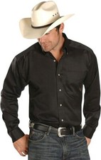 Ariat Herren Solid Twill Baumwolle Langarm Knopf Hemd Schwarz Anti-UV Reitsport