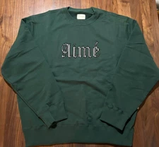 Aime Leon Dore ALD Houndstooth Appliqué Logo Crewneck Sweatshirt Green Size XXL