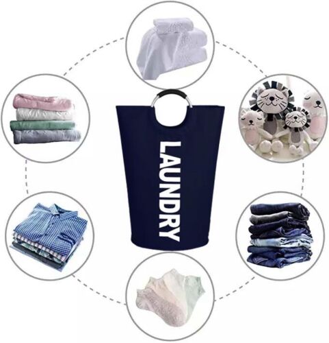 Collapsible Fabric Laundry Hamper, Foldable Clothes Bag, Washing Bin Basket - Picture 4 of 37