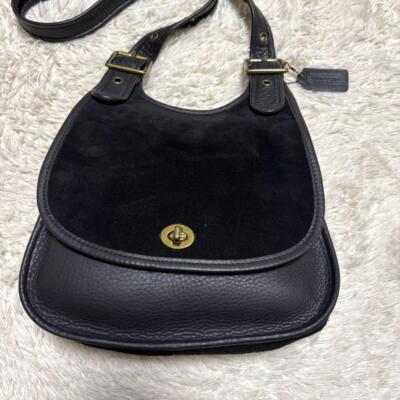 バッグ Vintage Coach Crescent Berkley Bag COACH Vintage 9014 Berkley CresCent Saddle Bag Suede Leather
