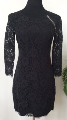 chinese dress ladies ARMANI EXCHANGE BLACK & NUDE LINED LACE DRESS SIZE 4 – Whispers Dress Agency