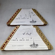 15 String Hand-Painted Lap Harps Song Sheets W/turn Keys & Picks