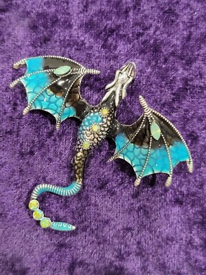 Rhinestone Dragon Brooch Or Pendant
