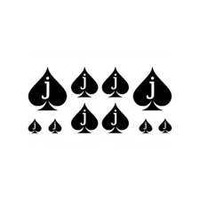 10 jack of Spades Temporary Tattoos, Erotic Adult JoS Body Art