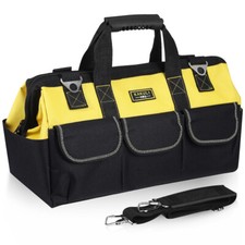 20'' Tool Bag Multi Pocket Hard Base Pouch Storage Tool Bag & Shoulder Strap UK