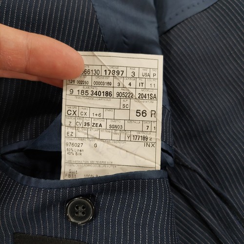 Ermenegildo Zegna Linen & Silk Suit 46R/56R 36x29 Unconstructed, Navy Pin Stripe - Picture 17 of 24