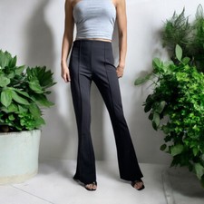 Women's Black High-Waisted Flared Pants   Elegant  Stretchy Black Pants