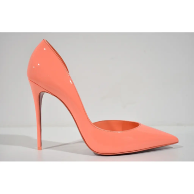 Christian Louboutin Iriza 100 Drag Orange Patent Leather D'Orsay