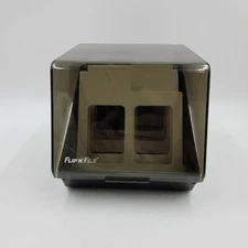 Flip N File 5.25 Floppy Disk Smoked Plastic Storage Organizer Dividers Vtg PC