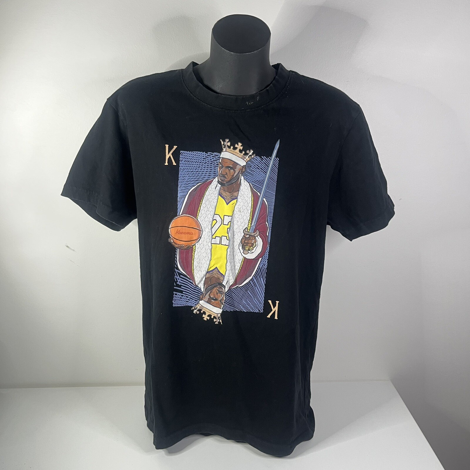 Mister Tee LA Lakers King Lebron James #23 T-Shirt Men's XL Black Kreemo