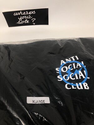 Sweat à Capuche Anti Social Social Club X Fragment - Bleu Boulon Taille L - Neuf Avec Étiquettes