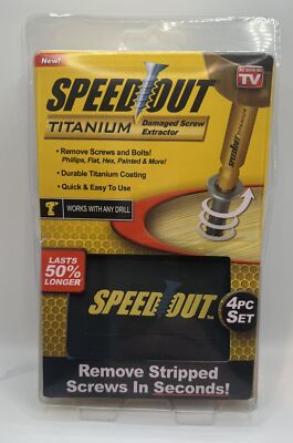 Ontel Speed Out Titanium Damaged Screw Extractor 4-piece Set works wth any Drill