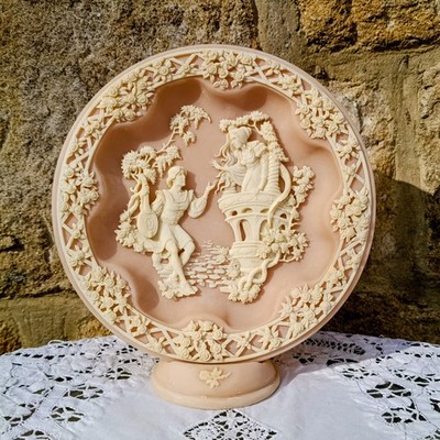 Vintage Romeo & Julia Shakespeare-Liebhaber handgefertigter Teller Incolay Studios