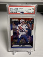 Tom Brady 2016 Panini Prizm Red White Blue Disco Prizm #2 PSA 10 Gem Mint