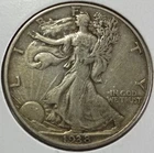 1938-P Walking Liberty 90% Silver Half Dollar (Extra Fine Details)