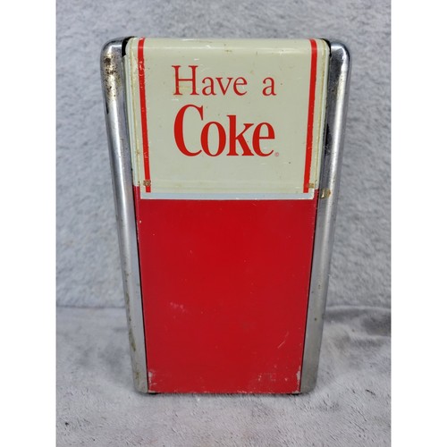 Vintage Coca Cola Napkin Dispenser 1992 Red White Chrome Palmer Promotional