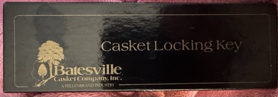 Batesville Casket Locking Key Crank Handle Copper tone Funeral Coffin tool w/box