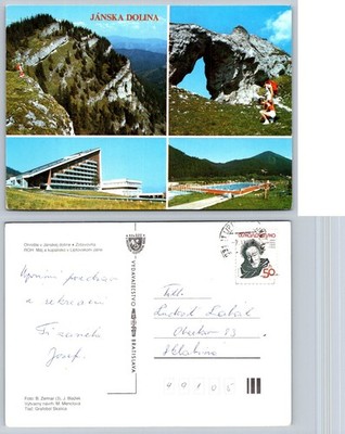 Jánska Dolina Liptovský Ján Czechoslovakia 1983 Chrome Postcard Resort Pool