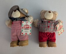 Vintage 1986 Wendy's Dudley Furskins Bears Pair In Excellent Condition With Tags