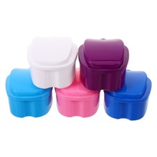 5 Pcs Denture Storage Box Soaking Cup Dental Container for Dentures
