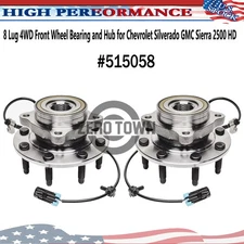 Pair 4WD Front Wheel Bearing Hub for Chevy Silverado GMC Sierra 2500 HD 8Lug CW