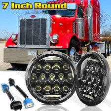 7inch Round Sealed Beam LED Headlight DRL Hi-Lo Beam For Peterbilt 379 359 Truck