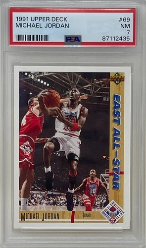 Michael Jordan 1991 Upper Deck East All Star Bulls NBA Basketball Card #69 PSA 7