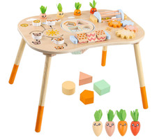 Sensory Table Wooden Activity Table for 1 Year Old Toddlers Activity Center 1-3