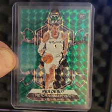 2023-24 Panini Mosaic Victor Wembanyama RC NBA Debut Green Mosaic #257 Spurs
