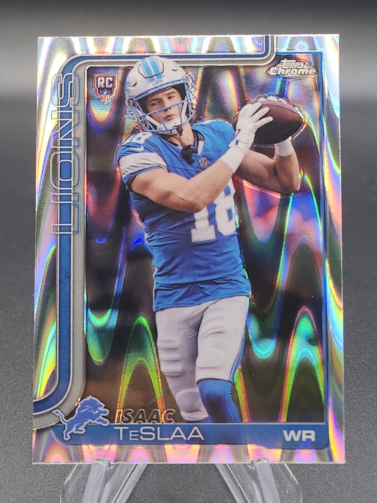 2025 Topps Chrome Isaac Teslaa #320 Raywave Refractor RC Detroit Lions