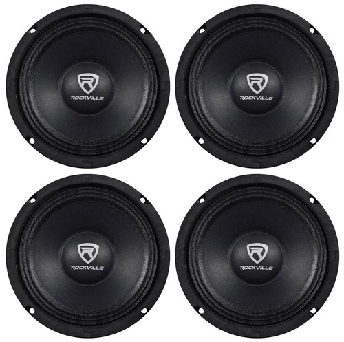 (4) Rockville RM64PRO 6.5" 800 Watt 4 Ohm SPL Midbass/Midrange Car Speakers