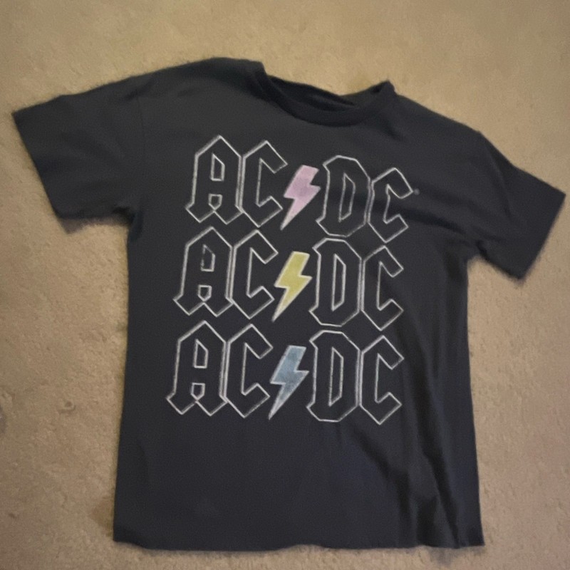 AC/DC Black Graphic T-Shirt Size S Rock & Pop Music Band Tee