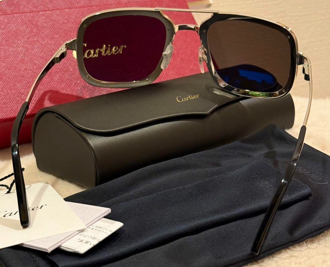 Cartier Sunglasses Santos de Cartier CT0194S 001 Cat.3 Silver w