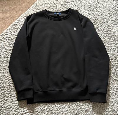 Polo Ralph Lauren Herren Pullover Schwarz Rundhals Logo Langarm Größe S