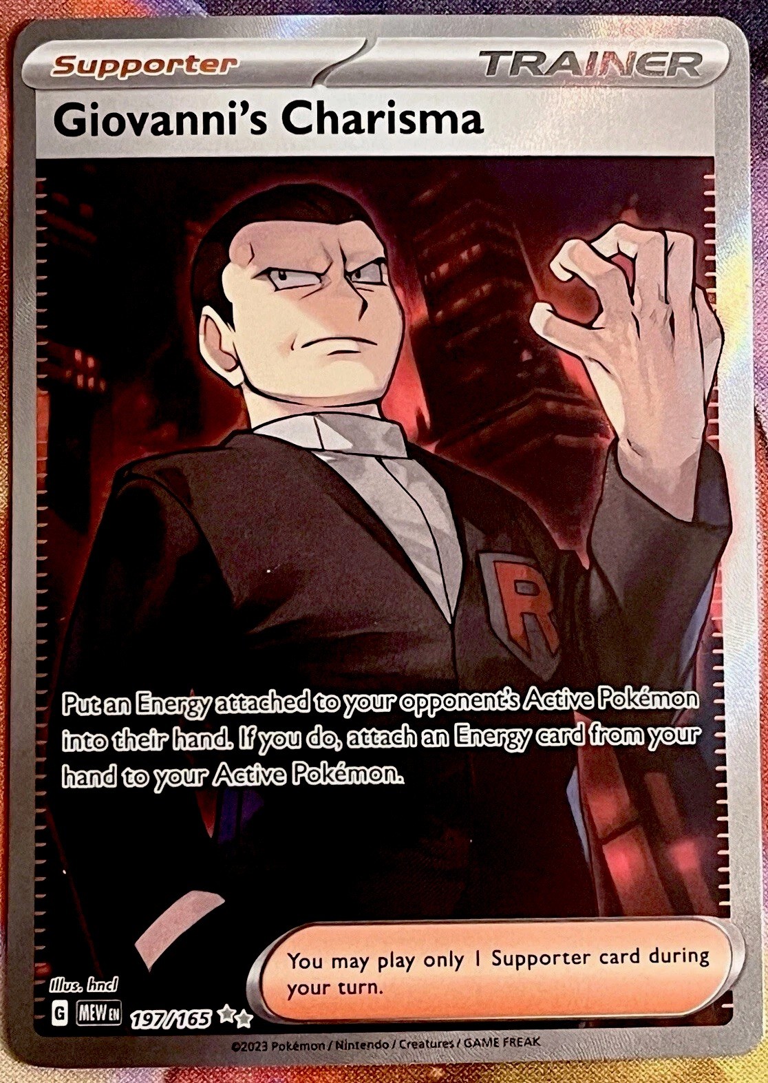 Giovanni’s Charisma 197/165 Ultra Rare SV 151 Full Art Holo Pokémon TCG NM